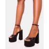 CHAUSSURES FEMME TALON HAUT PLATFORM STRAPPY MISS GRAAM NOIR