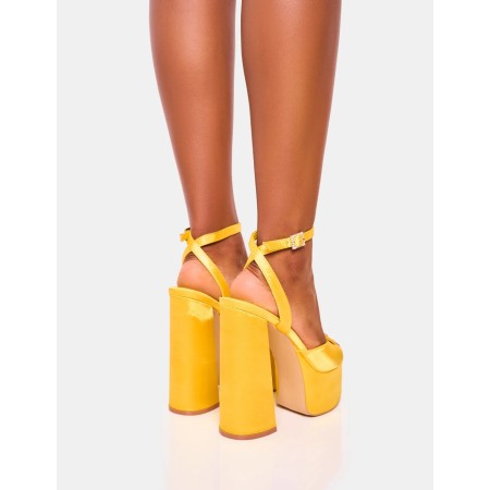 CHAUSSURES FEMME TALON HAUT PLATFORM STRAPPY MISS GRAAM JAUNE