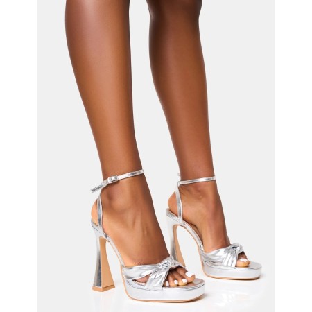 CHAUSSURES FEMME TALON HAUT PLATFORM SOIREE MARIAGE ARGENT MISS SILVER