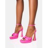 CHAUSSURES FEMME TALON HAUT PLATFORM SOIREE MARIAGE ARGENT MISS PINK