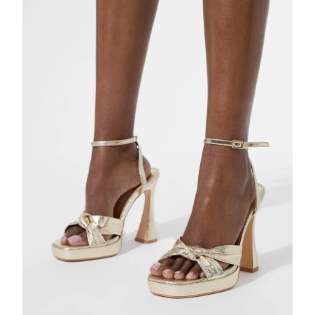 CHAUSSURES FEMME TALON HAUT PLATFORM SOIREE MARIAGE ARGENT MISS GOLDDY