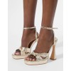 CHAUSSURES FEMME TALON HAUT PLATFORM SOIREE MARIAGE ARGENT MISS GOLDDY