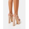 CHAUSSURES FEMME TALON HAUT PLATFORM BEIGE NUDE CLOUTEE MISS MIRA