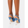 CHAUSSURES FEMME TALON ESCARPIN JEAN DENIM BIJOUX STRASS MISS MELLIE