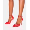 CHAUSSURES FEMME TALON ESCARPIN ROUGE BIJOUX STRASS MISS GLAMY