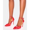 CHAUSSURES FEMME TALON ESCARPIN ROUGE BIJOUX STRASS MISS GLAMY