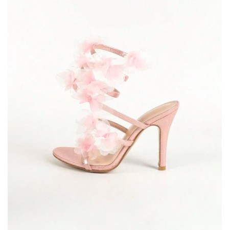 Sandales Féeriques à Fleurs 3D – Édition Printanière Miss Féfée Rose