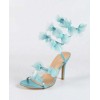 Sandales Féeriques à Fleurs 3D – Édition Printanière Miss Féfée Turquoise Lagoon