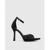 Sandales noir à talon aiguille et strass – Élégance glamour Miss Cooper Noir