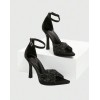 Sandales noir à talon aiguille et strass – Élégance glamour Miss Cooper Noir