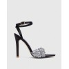 Sandales noir à talon aiguille et strass – Élégance glamour Miss Cooper Noir Argent