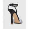 Sandales noir à talon aiguille et strass – Élégance glamour Miss Cooper Noir Argent