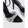 Sandales noir à talon aiguille et strass – Élégance glamour Miss Cooper Noir Argent