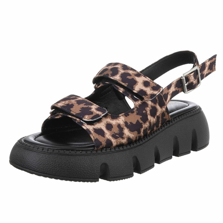 Chaussures femme sandales platform cuir vegan Miss VERONICA Leopard Chaussures femme sandales platform cuir vegan Miss VERONICA Leopard