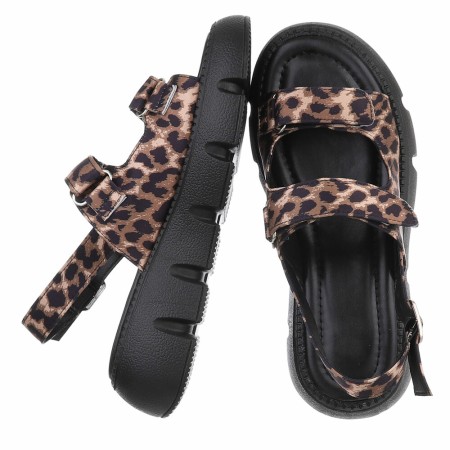 Chaussures femme sandales platform cuir vegan Miss VERONICA Leopard
