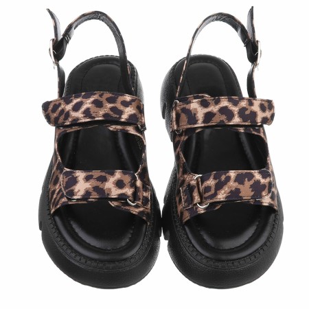 Chaussures femme sandales platform cuir vegan Miss VERONICA Leopard