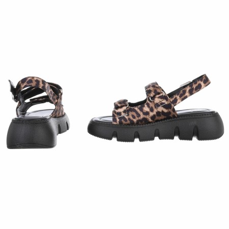 Chaussures femme sandales platform cuir vegan Miss VERONICA Leopard