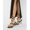 Sandales à talons argentées avec fleurs 3D – MissKcy MISS LOTUS NOIR OR