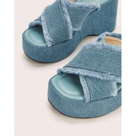 Sandales compensées en jean – Confort & style assuré MISS DENIM