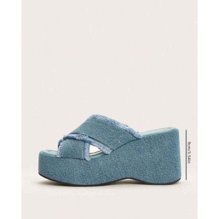 Sandales compensées en jean – Confort & style assuré MISS DENIM