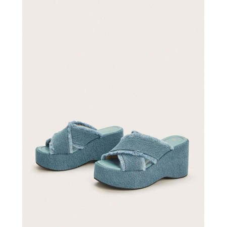 Sandales compensées en jean – Confort & style assuré MISS DENIM