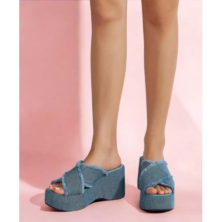 Sandales compensées en jean – Confort & style assuré MISS DENIM