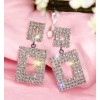 Boucles d’oreilles rectangulaires strass – Collection Kcy Accessory