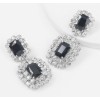 Boucles d’oreilles noires & strass – Élégance audacieuse | Kcy Accessory