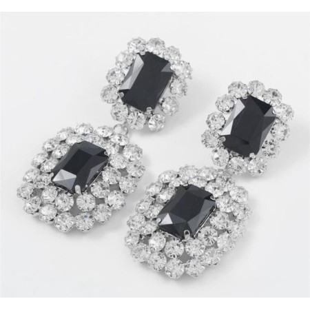 Boucles d’oreilles noires & strass – Élégance audacieuse | Kcy Accessory