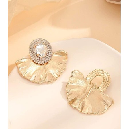 Boucle d'oreilles Fleur gold Crystal