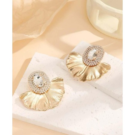Boucle d'oreilles Fleur gold Crystal