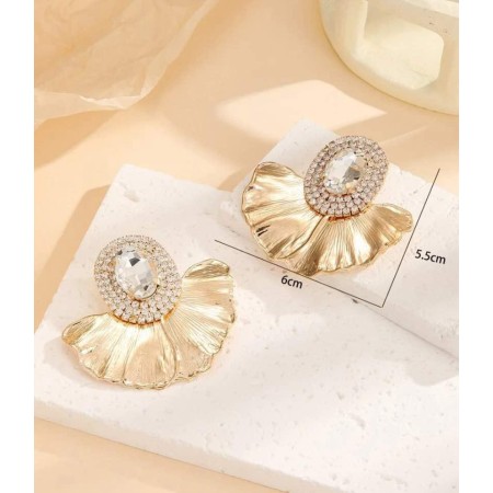 Boucle d'oreilles Fleur gold Crystal