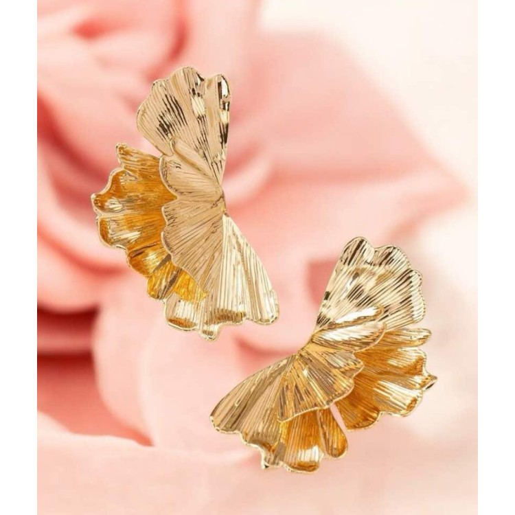Boucles d’oreilles Ginkgo Gold – Sculptures Dorées