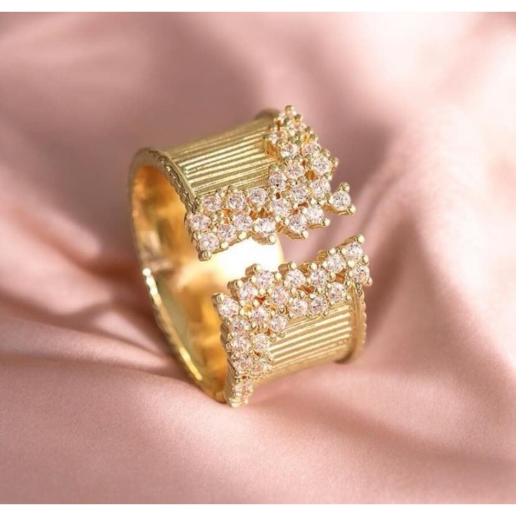 Bague Zircon Cubic - Princess Gold