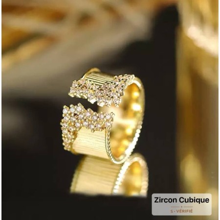 Bague Zircon Cubic - Princess Gold