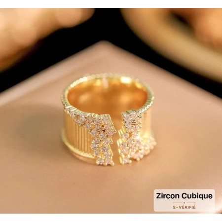 Bague Zircon Cubic - Princess Gold
