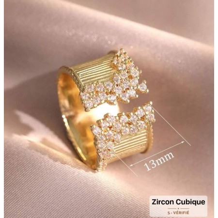 Bague Zircon Cubic - Princess Gold
