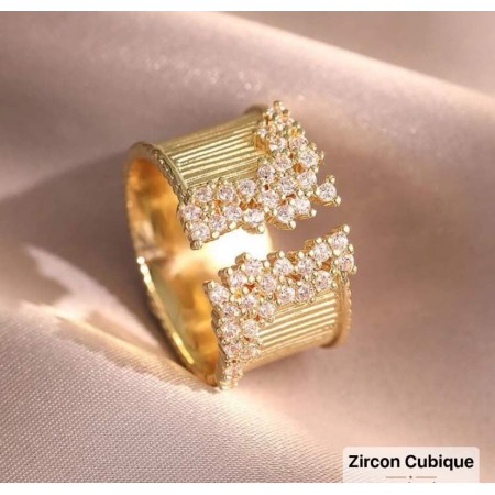 Bague Zircon Cubic - Princess Gold