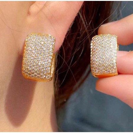 Boucles d'oreilles Zircon Cubique Gold - Soirées Mariage