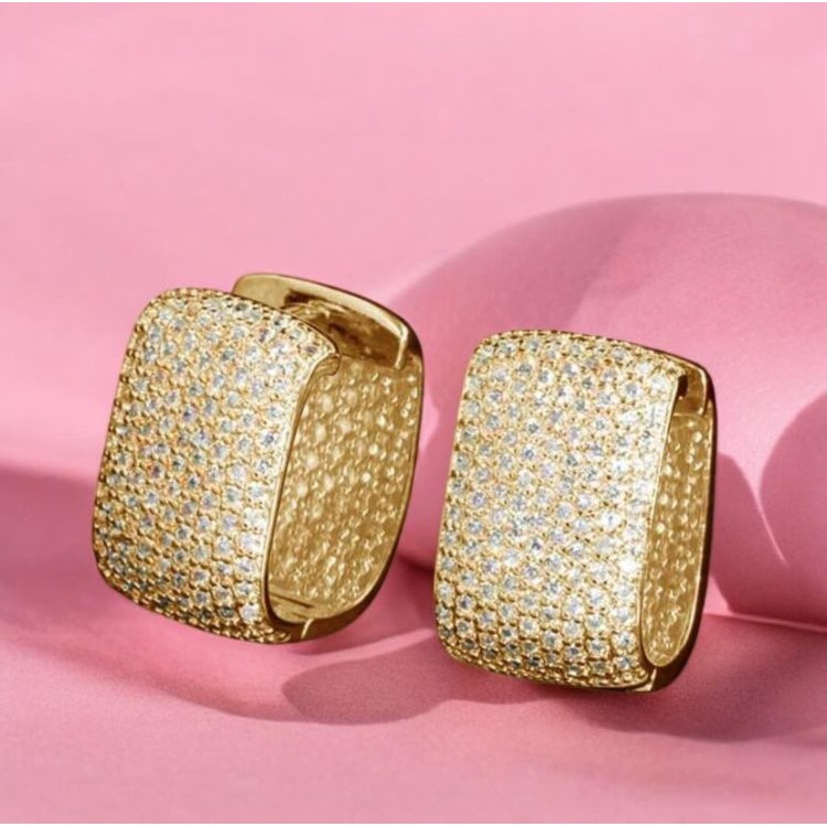 Boucles d'oreilles Zircon Cubique Gold - Soirées Mariage