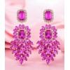 Boucles d’Oreilles Cristal Royal – Glamour Intemporel & Éclat Majestic Fuschia
