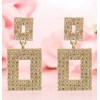 Boucles d’oreilles rectangulaires strass gold – Collection Kcy Accessory