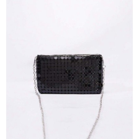 Sac de soirée luxe noir à strass – Éclat Élégant