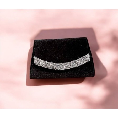 Sac de soirée luxe noir à strass – Élegancia