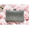 Pochette clutch cascade de strass argent – Brillance Infinie