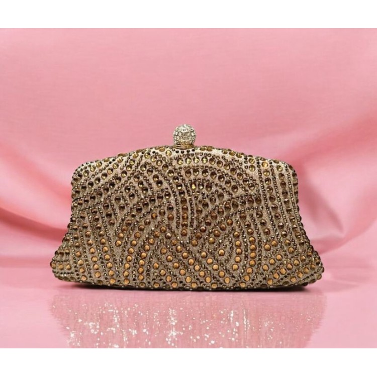 Pochette soirée champagne bronze – Éclat Prestige