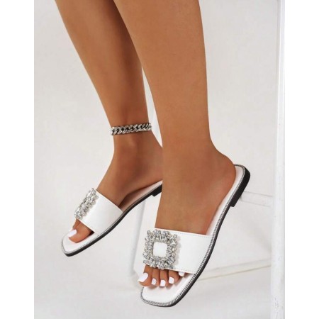 Sandales Mariage & Soirée Strass Luxe – Modèle “Élégance Blanche”