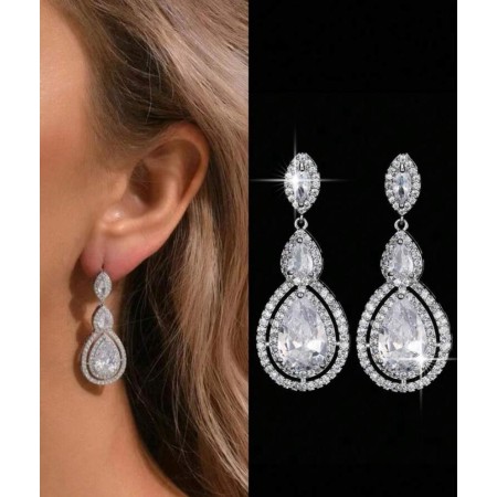 Boucles d’Oreilles “Duo d’Éclat” – Gouttes de Luxe en Zirconium