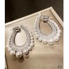 🤍 Boucles d’Oreilles “Élégance Nacrée” – Zircon & Perle pour la Mariée
