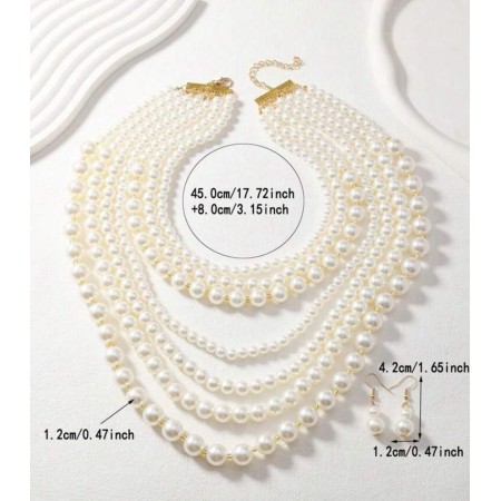 Collier Multi-Rangs de Perles – Élégance Intemporelle